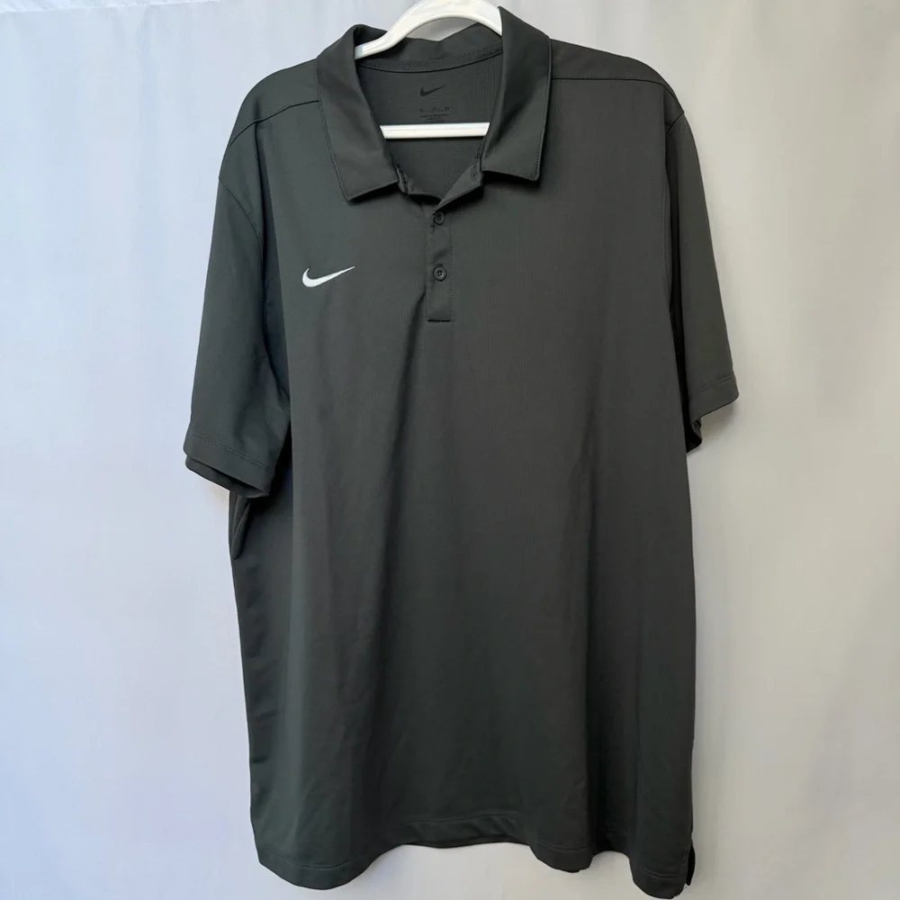 Nike Men's Dark Gray/Black Polo Shirt, XL - Picture 1 of 5
